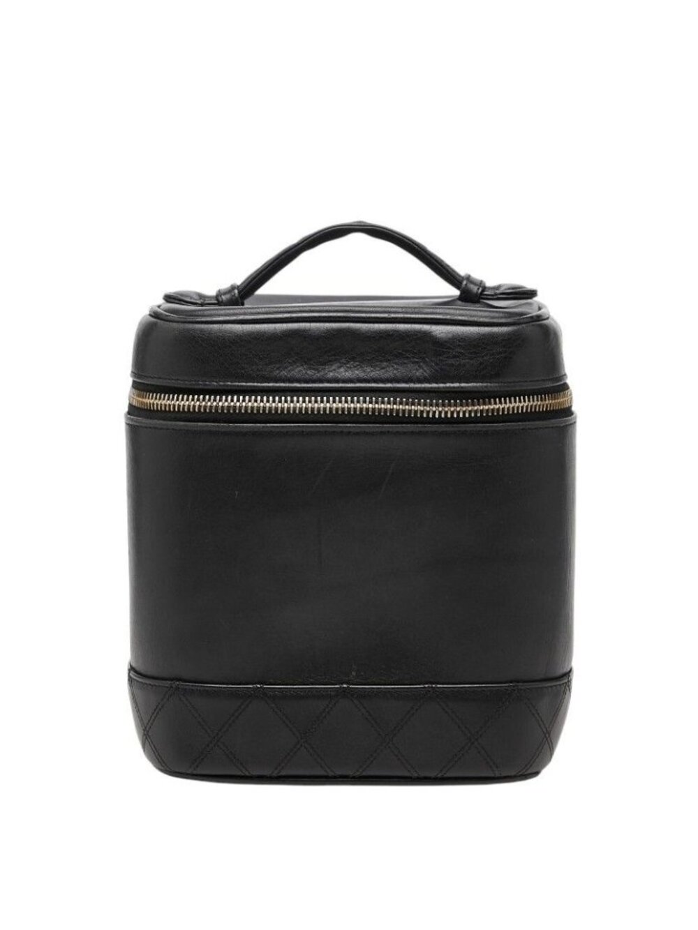 Chanel Bicolor Vanity Bag Handbag Black Lambskin